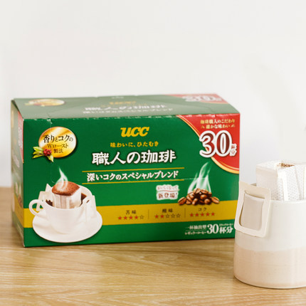 UCC 悠诗诗滴滤式职人挂耳咖啡粉 赠黑咖啡500ml