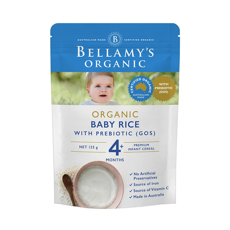 BELLAMY'S 贝拉米 有机婴儿GOS益生元高铁米粉米糊125g/袋*3 *3件