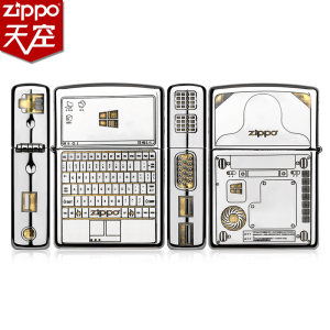 美国原机进口 Zippo 19秋季新款 机械键盘刻花雕刻 16孔防风打火机 279元狂暑价