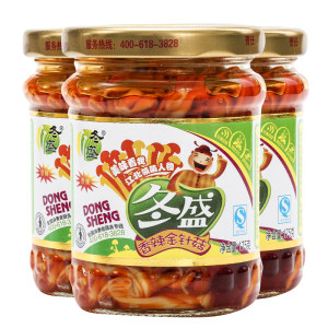 冬盛 香辣金针菇 175克*3瓶 开胃 爆下饭