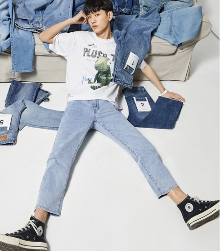 聚划算百亿补贴：PEACEBIRD MEN 太平鸟 5B型直筒牛仔裤