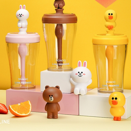 LINE FRIENDS 卡通吸管冷萃水杯 430ml