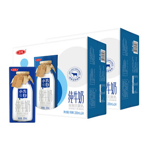 中国农垦乳业联盟 三元 小方白 纯牛奶 200ml*24盒*2箱