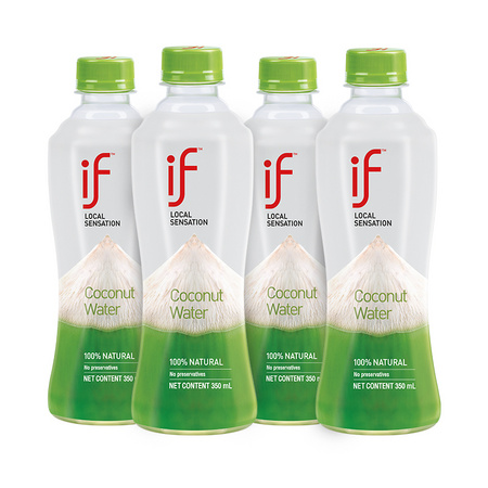 泰国进口 if 清爽椰子水 350ml*4瓶 *4件