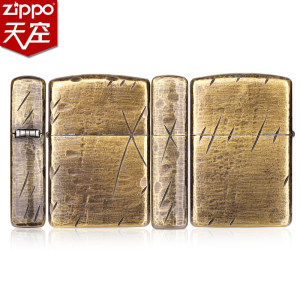 美国原机进口 Zippo 19夏季新款 手工做旧黄铜刀痕 16孔防风打火机 283元夏日价