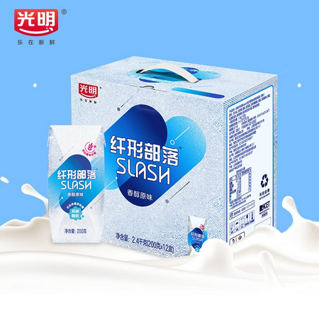 88VIP：光明 纤形部落slash原味酸奶 200g*12盒 *3件