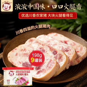 小猪呵呵 火腿午餐猪肉罐头 198g*3罐 猪肉含量≥90%