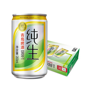 青岛啤酒 新品纯生10度 200ml*24听