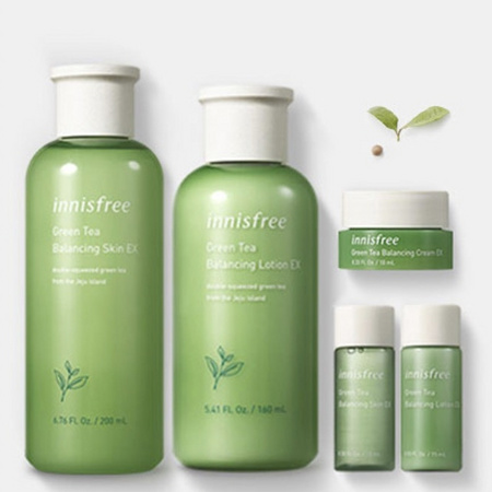 innisfree 悦诗风吟 绿茶水乳套装（水200ml+15ml+乳液160ml+15ml+面霜10ml）