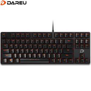 达尔优（dareu）DK100 机械键盘 有线键盘 游戏键盘 87键 无光 双色注塑 电脑键盘 黑色红轴 *2件