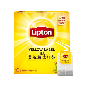 天猫超市 立顿 雨林联盟认 黄牌精选红茶 100包 29.9元包邮
