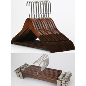 青歌 实木衣架 防滑无痕衣挂架 5个装