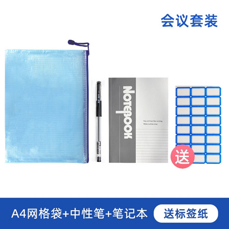 Truecolor 真彩 C21101 会议套装（A4文件袋+中性笔+笔记本+标签纸）