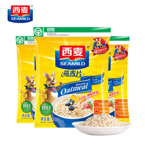 西麦 即食免煮燕麦片 1kg*3袋装 39.9元狂暑价