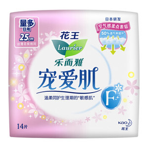 Kao 花王 乐而雅 宠爱肌丝薄柔棉量多日用卫生巾 25cm*14片 *6件