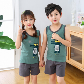 雅澜清 儿童背心套装 家居服两件套