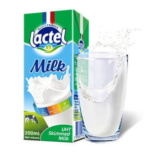 法国龙头奶企 兰特lactel 健身小绿奶 脱脂纯牛奶 200ml*6包