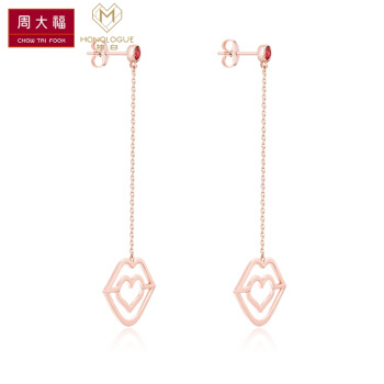 CHOW TAI FOOK 周大福 MONOLOGUE独白 MIX系列 MA1353 银镶托帕石耳钉