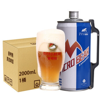 京东PLUS会员：MICRO-BEAR 麦考熊 精酿小麦白啤原浆啤酒 2L/桶 *6件