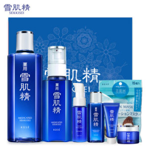 9日8点： SEKKISEI 雪肌精礼盒（水180ml+乳130ml+纸膜15粒+四件组+赠美肤3件套）