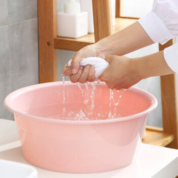 MENGTING 梦庭 塑料盆脸盆 大号 38cm 粉色 *3件