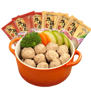 亚运会供应商 老德头 正宗潮汕手打牛肉丸/牛筋丸 170g*6袋