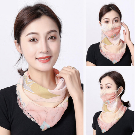 雅如雪 防晒遮阳面纱丝巾