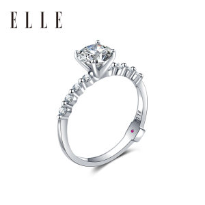 情人节好礼 法国 Elle 1克拉莫桑石戒指 比钻石更闪耀 390元风尚价