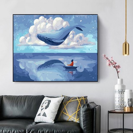 彩思汇 填充减压DIY数字油画 40*50cm黑白画板 多色可选