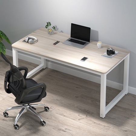 亿家达 B20038 简易电脑桌 枫樱木色+白架 120*60*75CM