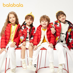 反季特价 巴拉巴拉 儿童连帽印花羽绒服