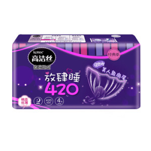 14点开始： kotex 高洁丝 放肆睡 棉柔丝薄系列 亲亲棉夜用卫生巾 420mm*4片 *21件