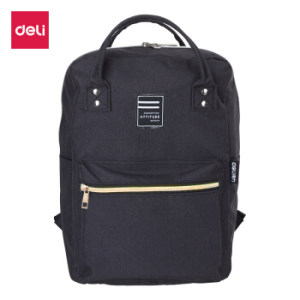 deli 得力 69451 双肩书包 旋风黑 +凑单品