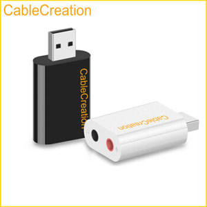 京东PLUS会员： CABLE CREATION CD0287 USB外置独立声卡
