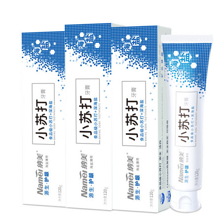 Namei 纳美 海盐薄荷小苏打牙膏家庭实惠装 120g*3