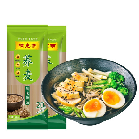 陈克明 荞麦面健身低脂非无糖细挂面 800g*2
