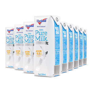 新西兰原装进口 纽仕兰 4.0g乳蛋白低脂纯牛奶 250ml*24盒/箱