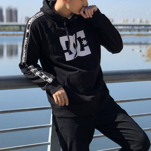 美国潮牌 DC 男士 字母印花 休闲连帽卫衣
