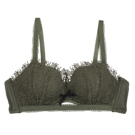 安妮沫沫 无钢圈聚拢刺绣文胸