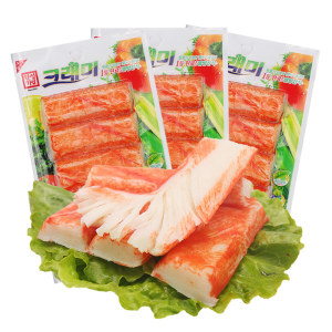 韩国进口 可莱美 0脂肪 即食手撕仿蟹肉棒 90g*3袋