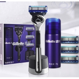 Gillette 吉列 引力盒套装 锋隐致顺版（1刀架+4刀头+1磁力底座+1剃须啫喱）