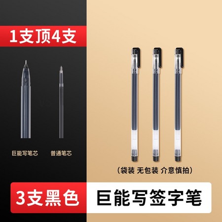 Maxleaf 玛丽 WP212 巨能写中性笔 0.5mm 3支 2.9元