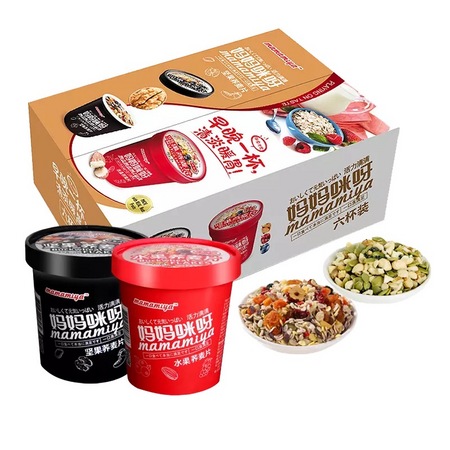 妈妈咪呀 即食代餐麦片 6杯装 多种口味可选