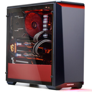 PHANTEKS 追风者 416PTG 钢化玻璃RGB版 ATX机箱 黑红色