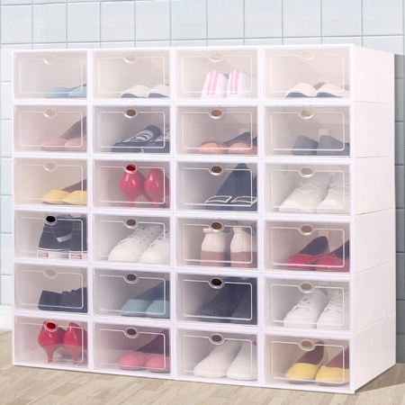 正浦 抽屉式鞋子收纳盒 6个装+增6个 共12个