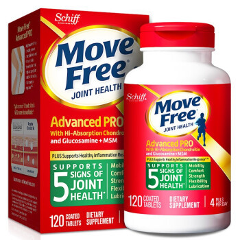 Move Free益节 金装绿瓶 氨糖钙片 升级硫酸软骨素 120粒 *3件