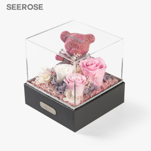 七夕礼物 Seerose 进口永生花小熊 我爱你宝贝礼盒 279元包邮