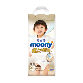 moony 尤妮佳 极上通气 婴儿拉拉裤 XL40片