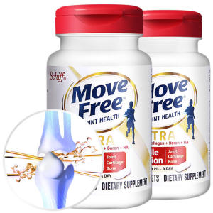 美国进口 Schiff MoveFree Ultra骨胶原维骨力 白瓶 超浓缩 30粒*2瓶