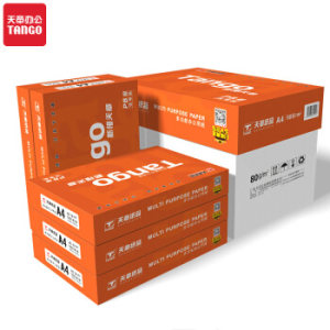 京东PLUS会员： TANGO 天章 新橙天章 A4复印纸 80g 500张/包 5包整箱装（2500张）